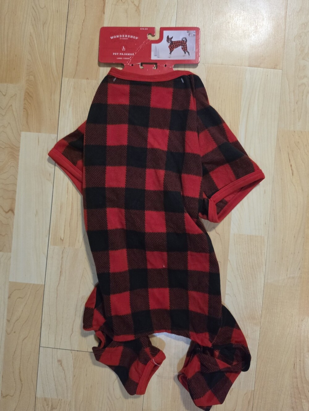 Wondershop at Target Pet Dog Red / Black Plaid Pajamas Size L up to 80lbs New